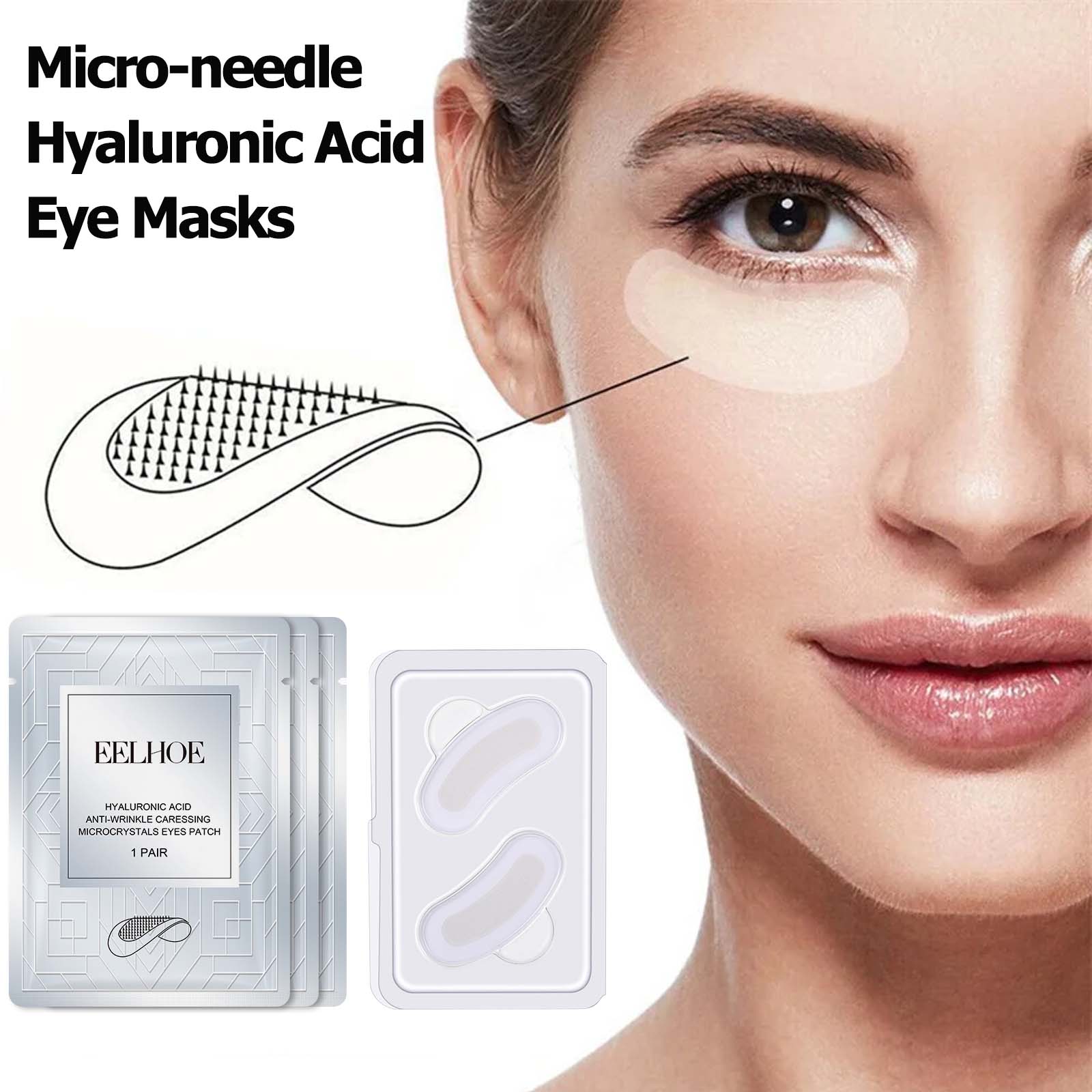 Microneedle Patch Eye - Micro-naald Oogpatch Hyaluronzuur Anti-rimpel Vervaagde Fijne
