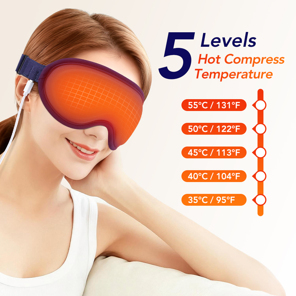 Eye Mask Heated - 3D Oplaadbaar Verwarmd Oogmasker met Verstelbare