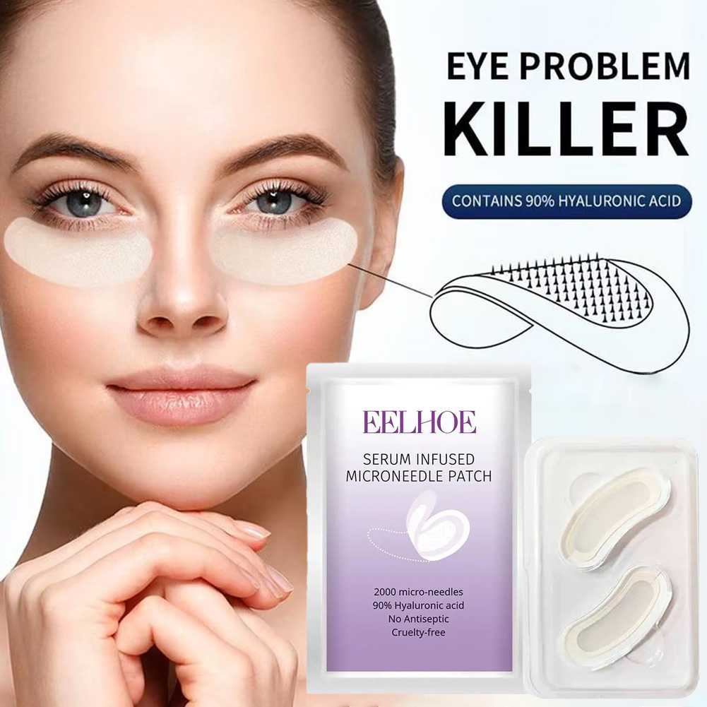 Microneedle Patch Eye - 1 paar micro-naald ooglapjesmasker anti-rimpelpleisters met